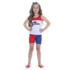 Fantasia Arlequina Infantil Camiseta e Shorts Licenciada Sulamericana 915321