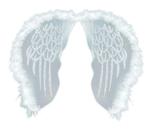 Fantasia asas de anjo branco com coroa aureola tiara carnaval