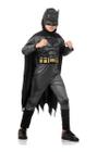 Fantasia Batman Infantil Longa Luxo Musculo Liga Da Justiça