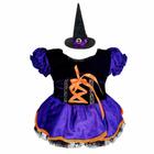 Fantasia Bruxa Bebe Halloween Menina Com Tiara Mesversario - Fantasias Carol CM