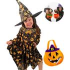Vestido Fantasia Bruxa Halloween Com Chapéu - GRIFFE BKT