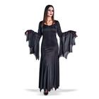 Fantasia Bruxa Mortícia Adulto Família Addams Feiticeira Vestido Longo Morgana Cosplay Halloween Festa de Terror Noite Zumbi