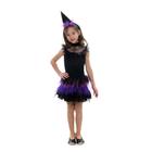 Fantasia Bruxa Witch Infantil Colorida Com Tiara de Halloween - Sulamericana