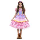 Fantasia Caipira Vestido Chiquinha Lilás com Tiara Infantil - Festa Junina - Sulamericana