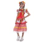 Fantasia Caipira Vestido Chiquinha Sortida com Tiara Infantil Festa Junina