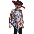 Fantasia Caveira Mexicana Infantil de Halloween Poncho - Fantasias Carol FSP