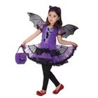 Fantasia de Bruxa Infantil DNQCOS - Halloween (7-9 anos) com Asas e Bolsa