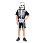 Fantasia de Esqueleto Infantil Roupa Halloween de Caveira Branca com Máscara Sulamericana 910635