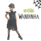 Fantasia feminina de halloween, quarta-feira, addams, gola virada