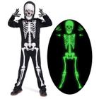 Fantasia de Halloween Leadtex Kids GID Skeleton 7-9 anos