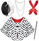 Fantasia de Halloween Z-Shop Cruella Deville 101 Dalmation para mulheres