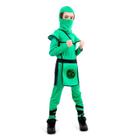 Fantasia de Ninja Samurai Verde Com Gorro Infantil Luxo - Sulamericana