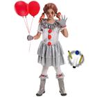 Fantasia de palhaço Fooecor Scary Dress Up Halloween para meninas