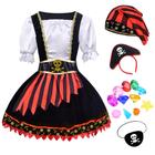 Fantasia de pirata ZZIHAN Pirate Princess Dress Girl 2-3T com acessórios