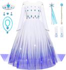 Fantasia de princesa Aoiviss Snow Queen para meninas de 3 a 12 anos