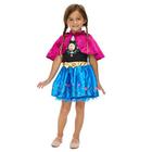 Fantasia Disney Frozen Anna Big Girls Caped Vestido de manga curta 8