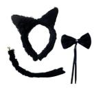 Fantasia gatinha halloween adulto infantil cosplay - 3 peças