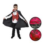 Fantasia Halloween Infantil Drácula com Capa e Colete - Anjo Fantasias