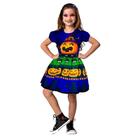 Fantasia Halloween Infantil Feminina Vestido Abobora Com Tiara