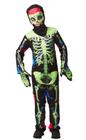 Fantasia Halloween Menino Esqueleto Zumbi Caveira Verde Luxo - FSP