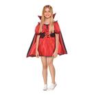 Fantasia Halloween Vampira Infantil Dark de Luxo Com Capa