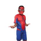 Fantasia Homem Aranha Basica Infantil Curta Com Máscara