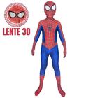Fantasia Homem Aranha Traje Clássico Cosplay Infantil com visor 3D Bodysuit Elastano