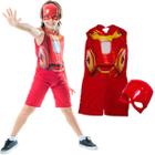 Fantasia Homem De Ferro Infantil Completa Super Heróis Masculina Com Máscara Vingadores Menino Toymaster