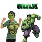 Fantasia Hulk Infantil Kit Máscara Super Heroi e Peitoral Musculoso