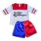 roupa infantil meninas Conjunto de fantasias Bastão Taco da Arlequina  Esquadrão Suicidio Harley Quinn Cosplay Dia das Crianças Carnaval Halloween