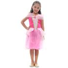 Fantasia Infantil Bela Adormecida Vestido Princesa Aurora Curto