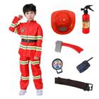 Fantasia Infantil Bombeiro Completa Kit 8 Peças Unissex - Importado