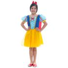 Fantasia Infantil Branca De Neve Vestido Princesa Com Capa