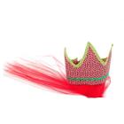 Fantasia Infantil Coroa Véu tule Carnaval Princesa Vermelha