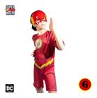 Fantasia Infantil Flash C/ Mascara Super Heroi Tam. G