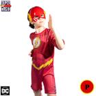 Fantasia Infantil Flash C/ Máscara Super Héroi Tam. P