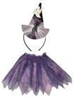 Fantasia Infantil Halloween Bruxa Bruxinha Saia + Tiara - Evolution