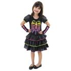 Fantasia Infantil Halloween Caveirinha com Luvas