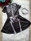 Fantasia infantil Halloween Menina Esqueleto - Envio Rápido