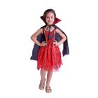 Fantasia Infantil Halloween Menina Vestido Vampira 1 ao 6 A - Muvile