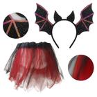 Fantasia Infantil - Conjunto Vampira C/ Morcego Pop - Tamanho P (3 a 5  anos) - 10312 - Sulamericana - Kits e Gifts