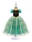 Fantasia Infantil Luxo Anna Frozen 120Cm Veste 5 A 6 Anos - Lns