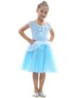 Fantasia Infantil Princesa Azul Claro com Detalhes Brilhantes - Sulamericana