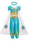 Fantasia Infantil Princesa Jasmine Alladin Azul Turquesa