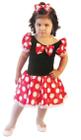 Fantasia Infantil Ratinha Minnie Vestido Curto Com Laço De 2 À 8 Anos