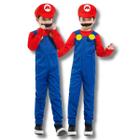 Fantasia Infantil Roupa Super Mario Bros Meninos Macacão