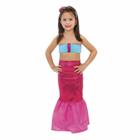 Fantasia Infantil Sereia Pink - Tam. M(4 a 6 anos) - Anjo Fantasias