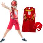 Fantasia Infantil Super Heróis Homem De Ferro Masculina Com Máscara Vingadores Menino Toymaster