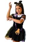 Fantasia Infantil Vandinha Addams Vestido da Wandinha com Tiara e Mãozinha Halloween 5775