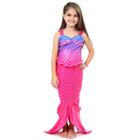 Fantasia Infantil Vestido de Sereia Com Calda Rosa e Roxo - Sulamericana